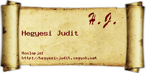 Hegyesi Judit névjegykártya